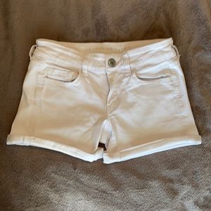 American Eagle White Midi Shorts